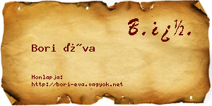 Bori Éva névjegykártya